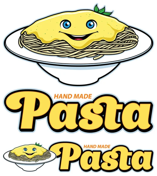 Mascotte Illustratie Voor Product Restaurant Verkoper Verband Met Pasta Noedels — Stockvector