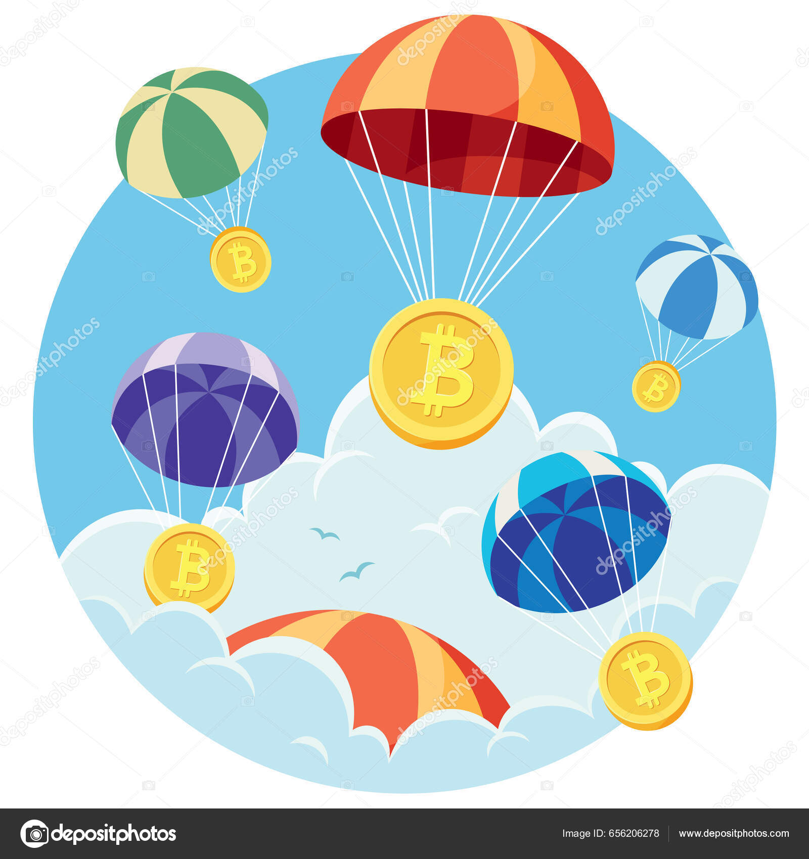 加密货币空投的概念平面设计说明图库矢量图©Malchev 656206278