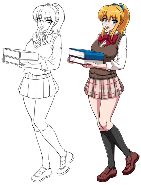 Estudante Do Manga Do Anime No Terno De Marinheiro, Saia Azul Ilustração do  Vetor - Ilustração de cômico, bonito: 143262547