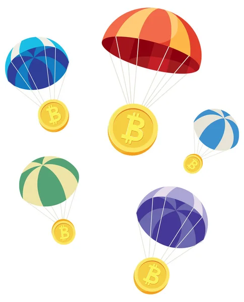 stock vector Concept flat design illustration for cryptocurrency airdrop.