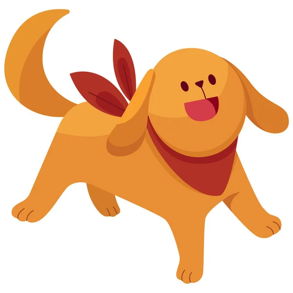 Flachbild Illustration Eines Niedlichen Hundes Der Nach Oben Schaut Isoliert — Stockvektor