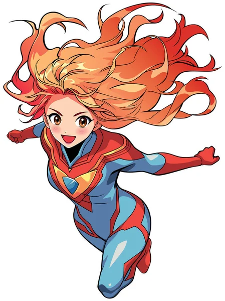 Ilustração de uma super-heroína isolada em um fundo branco