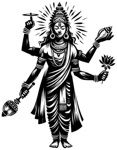 Ілюстрація Індуїстського Бога Шиви Білому Тлі Ліцензійні Стокові Вектори
