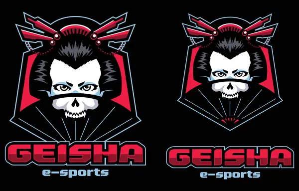 Esport Takımının Logosu Için Kafatasına Sahip Bir Geyşanın Maskot Stili Telifsiz Stok Illüstrasyonlar