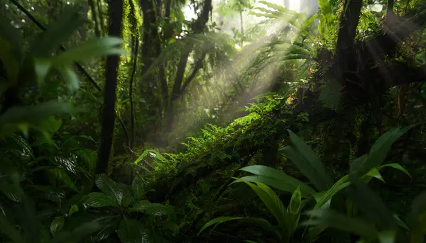 Tropické Lesní Krajiny Spoustou Vegetace — Stock fotografie