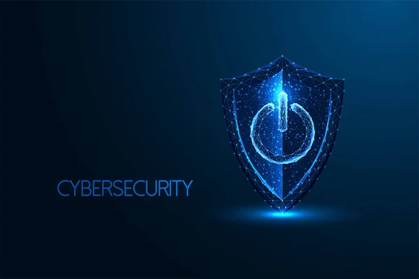 Cybersecurity Web Safety Digitální Obrana Futuristický Koncept Ochranným Štítem Power — Stockový vektor