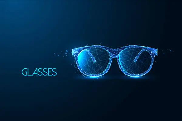 Okulary Abstrakcyjne Okulary Przeciwsłoneczne Inteligentne Futurystyczne Technologie Okularach Świecący Nisko Grafika Wektorowa