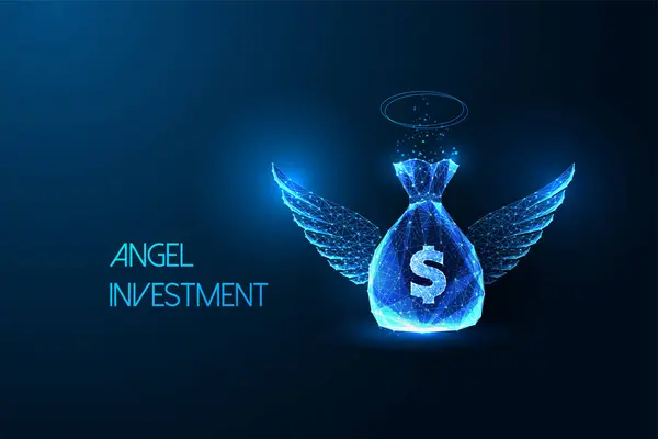 Angel Investimento Apoio Financeiro Oportunidades Crescimento Conceito Futurista Com Saco Vetores De Bancos De Imagens