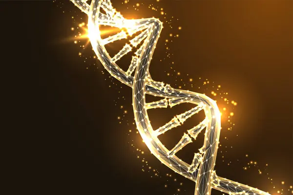 Złoty Pasmo Dna Symbolizuje Futurystyczne Badania Genetyczne Innowacje Ciemnobrązowym Tle Ilustracje Stockowe bez tantiem