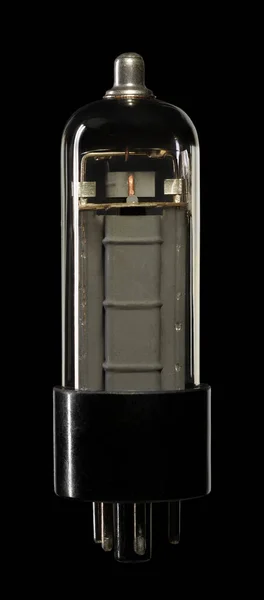 Vintage Radio Vacuum Tube Retro Technology Isolated Black Background — Stock Photo, Image