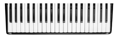 Piyano klavyesi ya da akordeon müzik aleti. Ayrı nesne