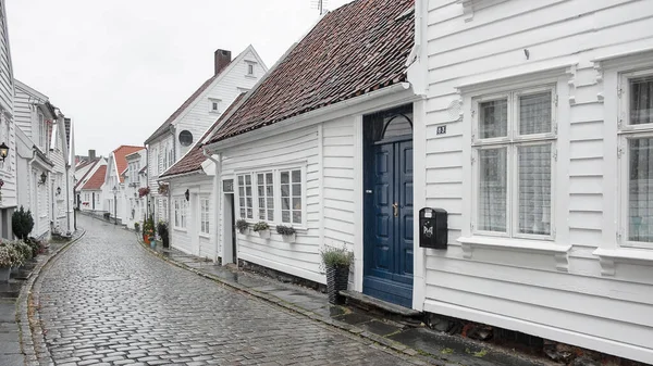 Stavanger Noruega Agosto 2018 Casco Antiguo Conocido Como Gamble Stavanger Imágenes de stock libres de derechos