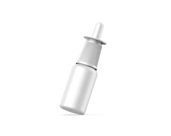 Maqueta Botella Cuentagotas Plástico Blanco Para Marca Promoción Ilustración Renderizado —  Fotos de Stock