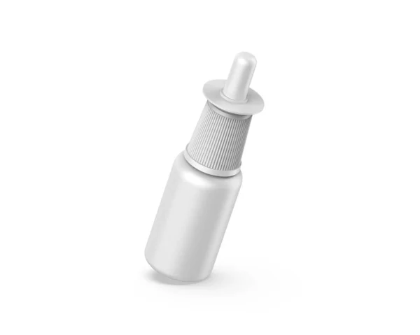 Blanco Plastic Dropper Fles Mockup Voor Branding Promotie Weergave Illustratie — Stockfoto