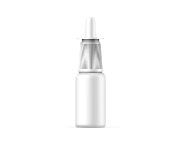 Mockup Garrafa Conta Gotas Plástico Branco Para Branding Promoção Ilustração — Fotografia de Stock