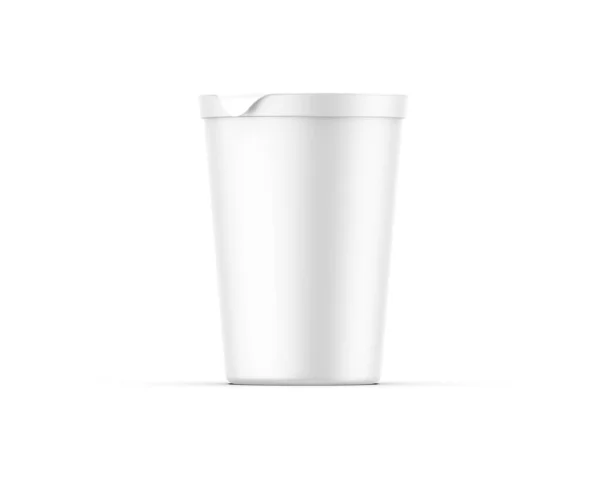 Blank Matowy Plastikowy Kubek Pokrywą Jogurt Śmietankę Deser Lub Dżem — Zdjęcie stockowe