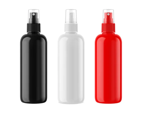 Glanzende Cosmetische Plastic Fles Spray Mockup Voor Mockup Presentatie Weergave — Stockfoto