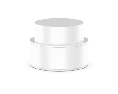 Matte plastik kozmetik kavanoz modelleme markalaşma ve promosyon için plastik konteynır krem, losyon ve jel, 3D resimleme