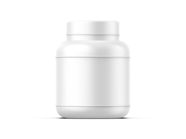 Protein supplement jar mockup for mockup and branding, 3d render illustration
