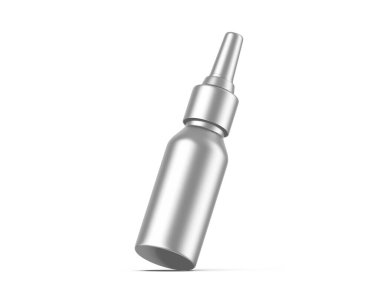 Metallic Nasal spray bottle mockup isolated on white background, 3d render illustration.