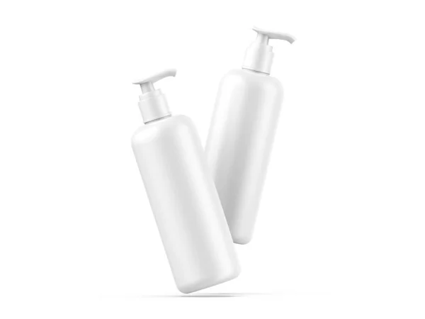 Cosmetische Plastic Fles Met Dispenser Pomp Mockup Voor Branding Illustratie — Stockfoto