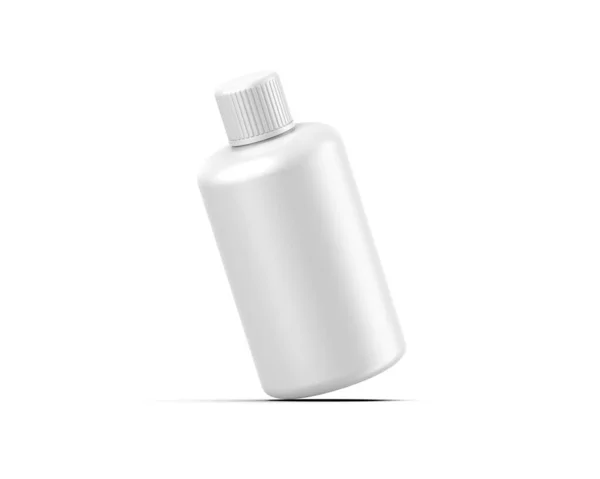 Garrafa Plástico Cosmético Branco Com Modelo Maquete Tampa Rosca Para — Fotografia de Stock