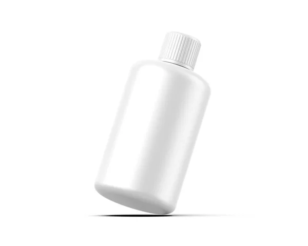 Botella Plástico Cosmético Blanco Con Plantilla Maqueta Tapa Tornillo Para — Foto de Stock