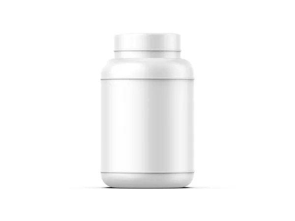 Πλαστικό Βάζο Συμπλήρωμα Πρωτεΐνης Mockup Για Mockup Και Branding Καθιστούν — Φωτογραφία Αρχείου
