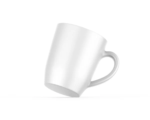 Fehér Kerámia Tea Csésze Mockup Sablon Porcelán Csésze Fehér Háttér — Stock Fotó