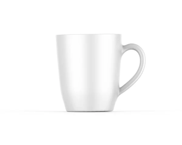 Белая Керамическая Чашка Чая Макет Шаблон Фарфоровая Кружка Кофе Белом — стоковое фото