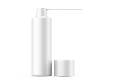 Samandan boru şablonu modellemeli boş sprey sprey kutusu, 3 boyutlu resimleme.