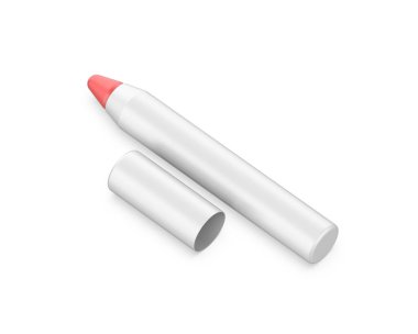 Damgalama ve modelleme şablonu için boş dudak rengi pastel boyası, 3 boyutlu resimleme.