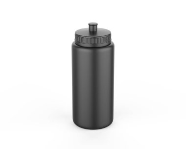 Su yalıtımı için siyah spor şişeleri tasarım ve tasarım modelleri. 3d resimleme.