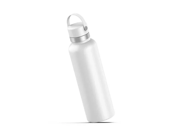 用于品牌和造型的空白不锈钢双壁锻炼瓶 3D渲染示例 — 图库照片