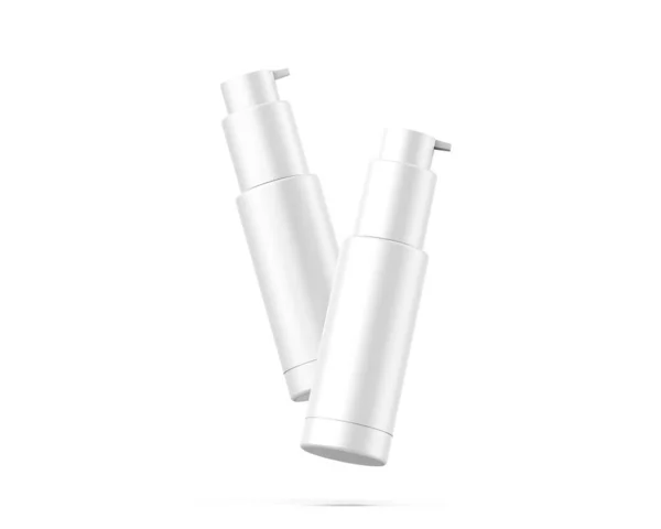 Blanco Plastic Cosmetische Ronde Vorm Lotion Fles Voor Branding Weergave — Stockfoto