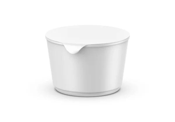 Plastic Cup Mockup Foil Cover Yogurt Cream Dessert Jam 200 — Stock Photo, Image