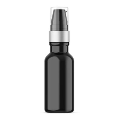 Kozmetik sprey kutusu. Pompa şişesi modelleme paketi. Plastik şişe ürün paketi. Yüz ya da saç sisi sprey şablonu, cilt bakımı jeli ambalaj örneği. Tuvalet temizleme losyonu, 3 boyutlu illüstrasyon..