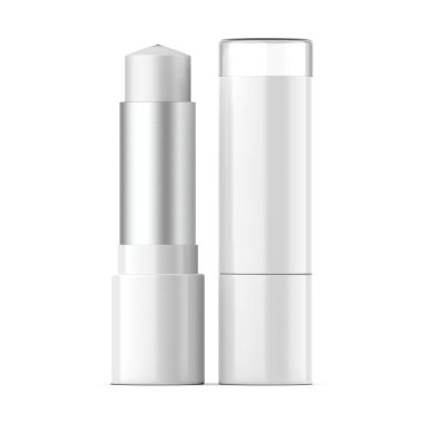 Beyaz arka planda sopa temeli. Markalaşma için makyaj ürünü modeli, 3 boyutlu illüstrasyon