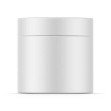 Matte kozmetik krem kavanozu markalaşma şablonu, 3D illüstrasyon