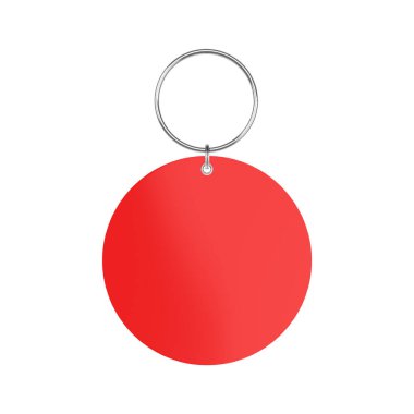 Yuvarlak anahtar modeli, boş kedi ve köpek kimlik kartı kolye yaka modeli, 3D illüstrasyon.