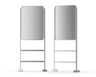 Metalik Pankart Stand Mockup, Ağır Görev Poster Standı Ekranı, Yaya İmza Tutucusu Slip-Slip Mat Tabanı, 3D Görüntü