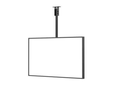 Açık hava dijital tavan monte edilmiş ekran modelleme şablonu, 3d illüstrasyon.