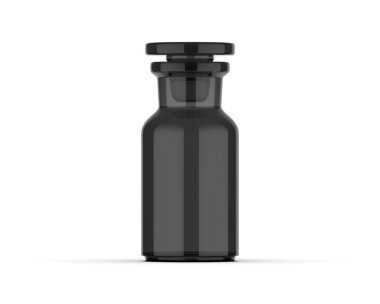 Black glass apothecary bottle mockup. 3D illustration
