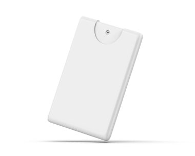 Boş küçük cep parfümü plastik kaplama markalaşma için modelleme, 3D illüstrasyon.