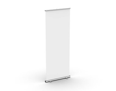 Boş stand-up şablonu izole edilmiş beyaz arkaplan, 3d illüstrasyon