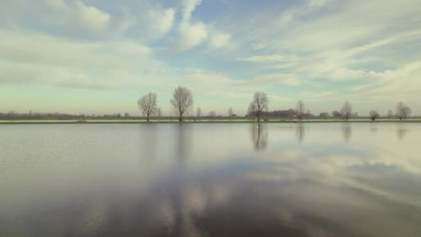 Vista Aérea Zona Del Pólder Inundado Noord Brabant Países Bajos — Vídeos de Stock
