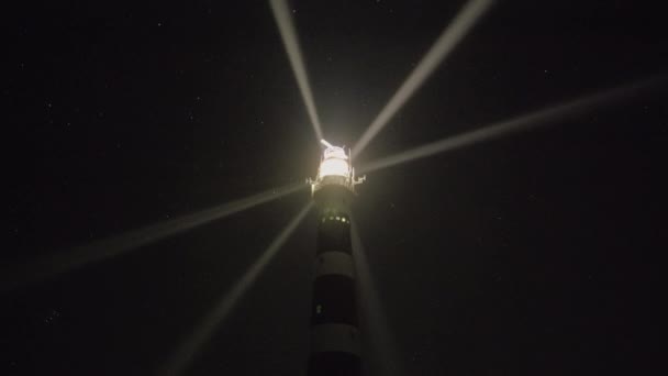 Světelný Maják Ameland Noci Fríských Ostrovech Nizozemsko — Stock video