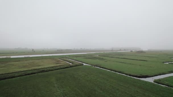 Canals Ditches Polders Bleskensgraaf Netherlands — Stok Video