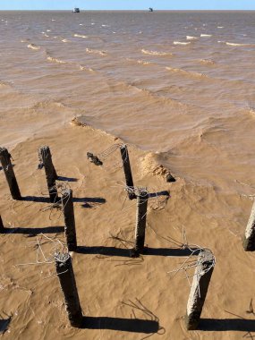 Arjantin 'in başkenti Buenos Aires' ten La Plata nehir sistemi. La Plata 'ya kil taşıyan portakal suyu.