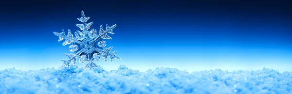 Limpar Cristal Floco Neve Neve Espumante Conceito Tempo Frio Inverno — Fotografia de Stock